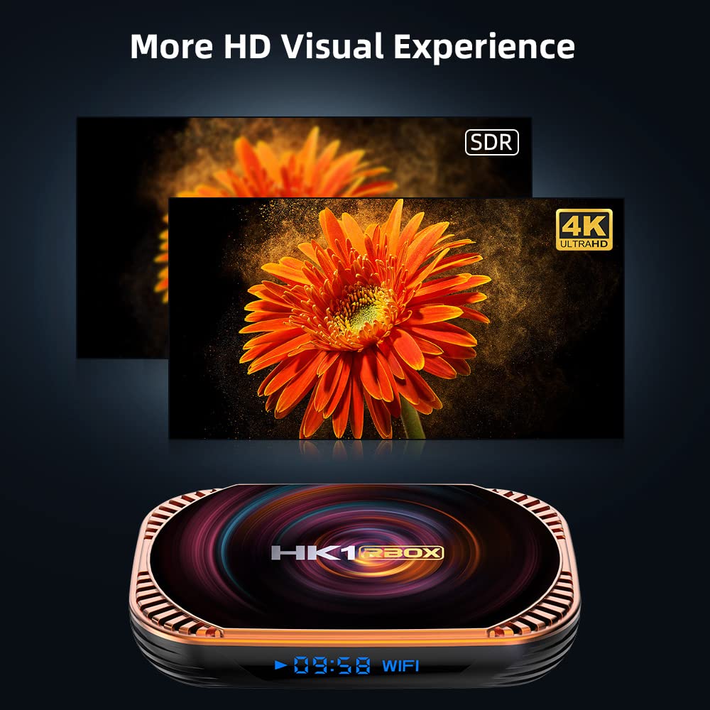 Amlogic S905X4 Android TV Box 4GB RAM 64GB ROM - HK1 X4 Streaming Media Player with Android 11, Dual Band WiFi (2.4GHz/5GHz) - Perfect for Netflix, YouTube & 4K HDR Home Entertainment
