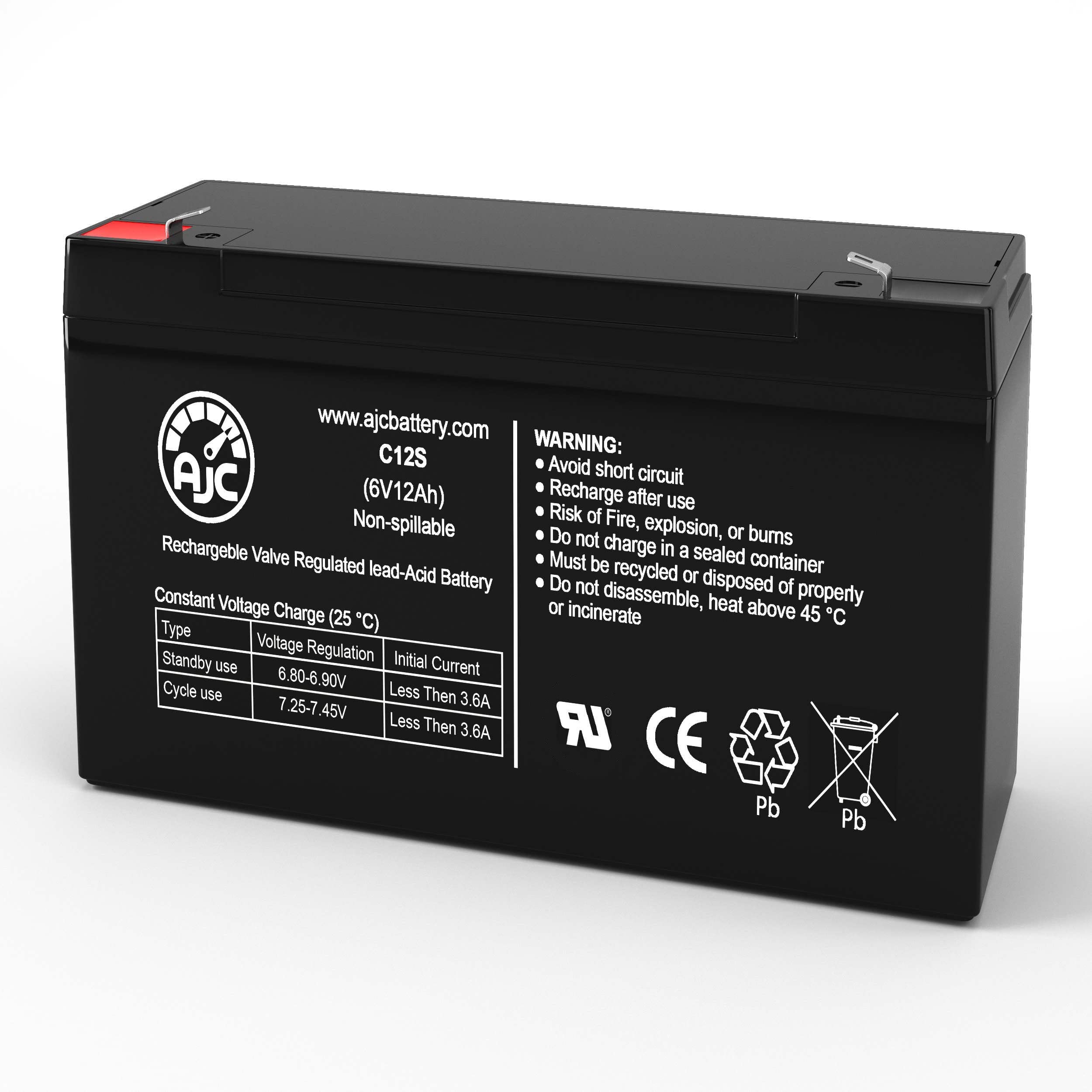 6V 12Ah Replacement Battery for APC Backup 450 UPS - High Capacity Sealed Lead Acid Battery Compatible with APC UPS Systems - Keep Your Home Office, Server & Electronics Powered During Outages - Ideal for Emergency Backup, Power Failure Protection & Uninterrupted Device Operation