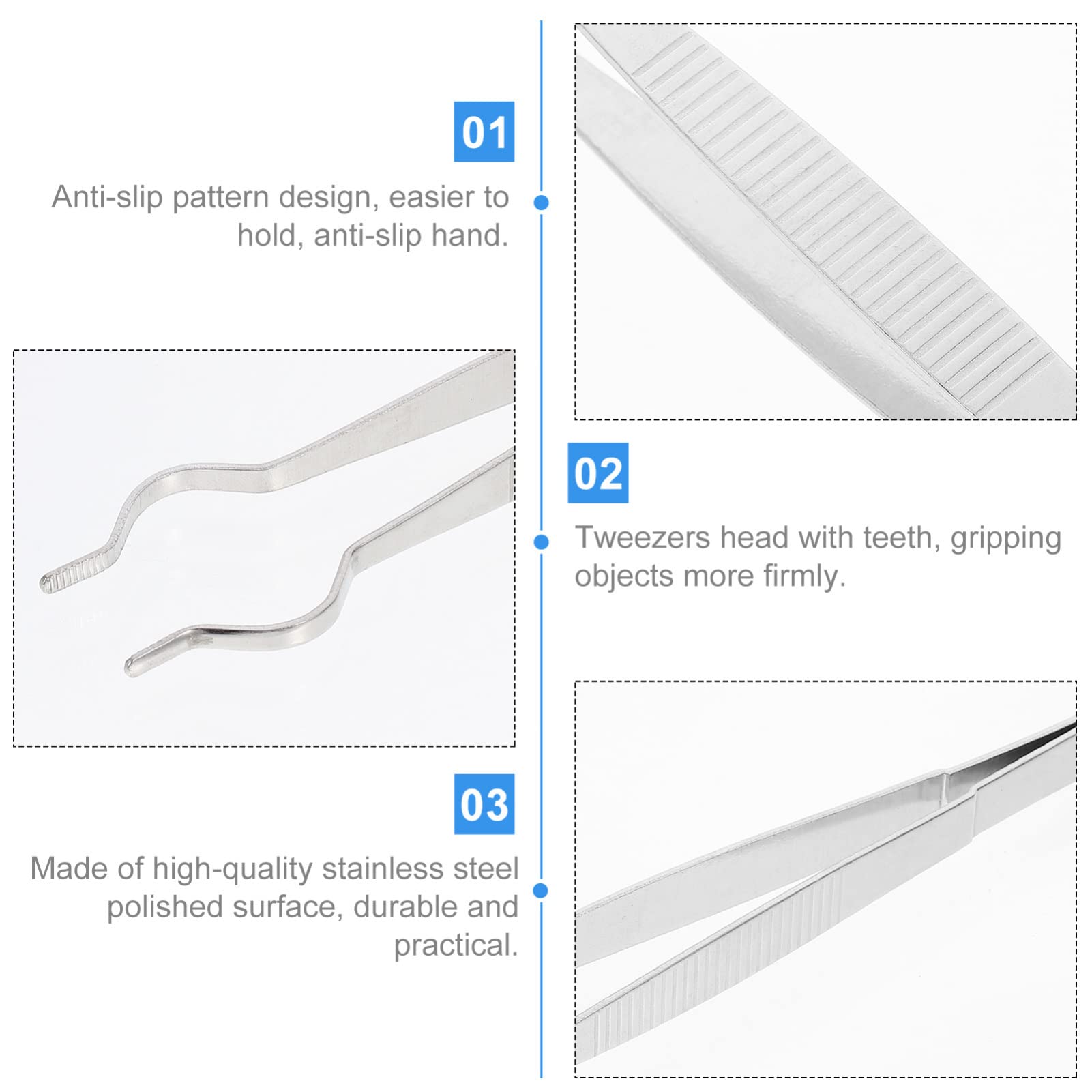 1pc Stainless Steel Test Tube Clamp for Lab Electronics - Flat Tip & Pointy Nose for Soldering, Glass Tube Handling - Ideal for Laboratory Equipment, Hair Extension Work & DIY Projects