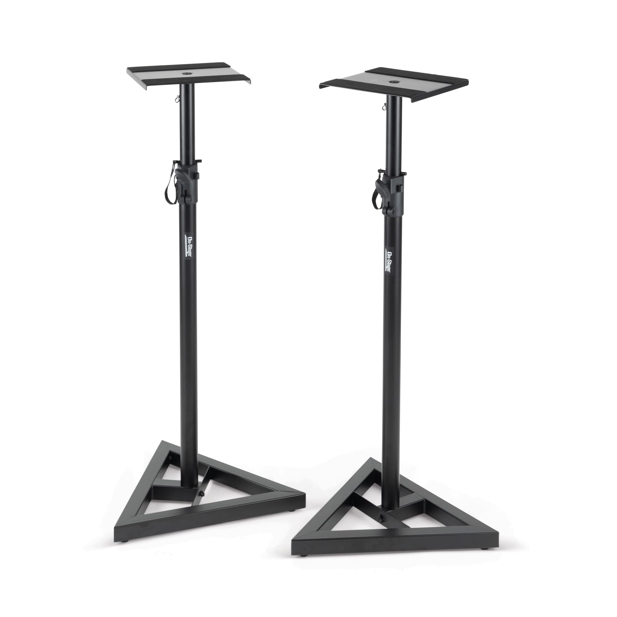 On Stage SMS6000 Adjustable Monitor Stands (Pair) - Heavy Duty Speaker & Studio Monitor Stands for DJ, Home Studio, and Stage Performances