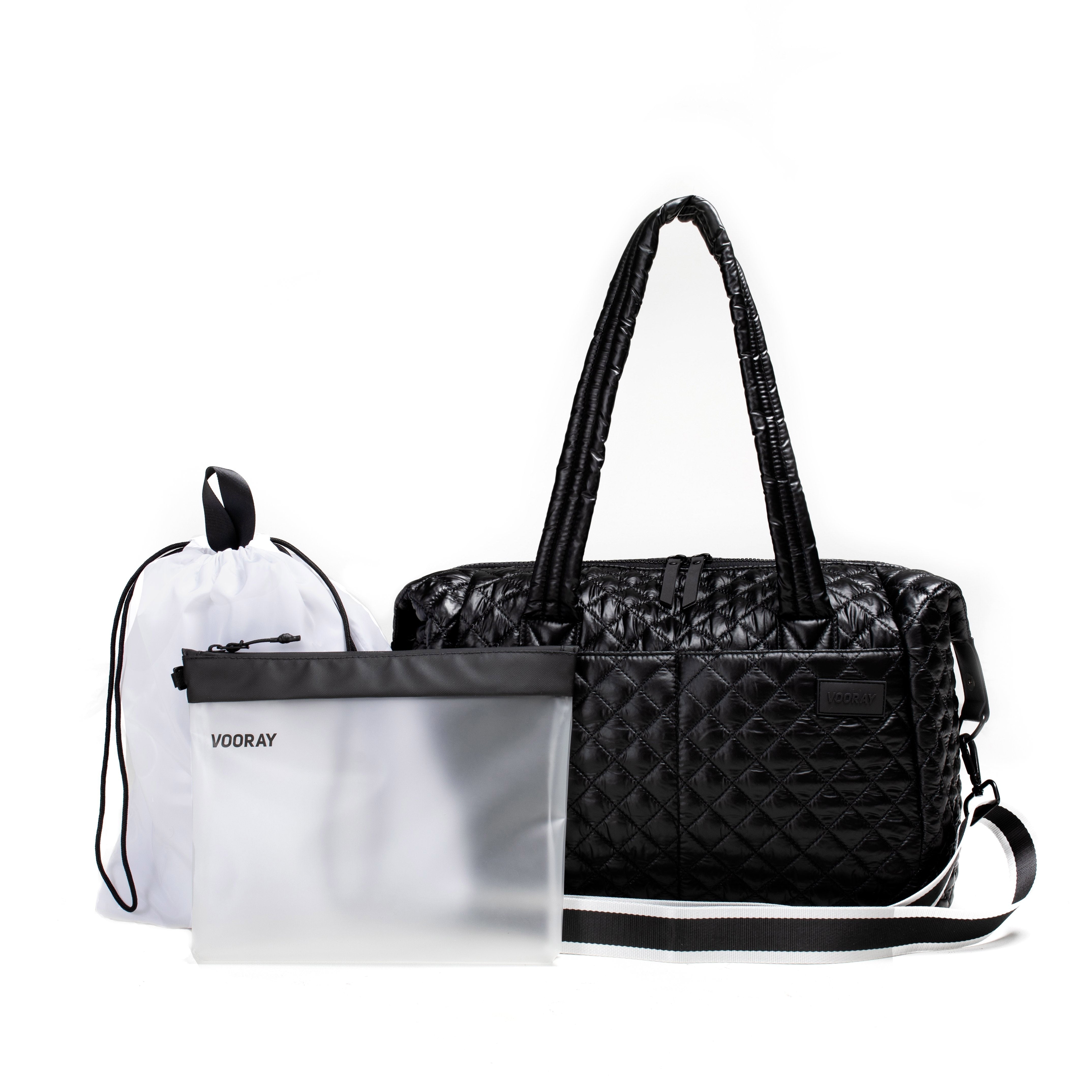 Alana Quilted Duffel Bag - Stylish Black Travel Duffel for Gym, Weekend Trips & Carry-On Luggage