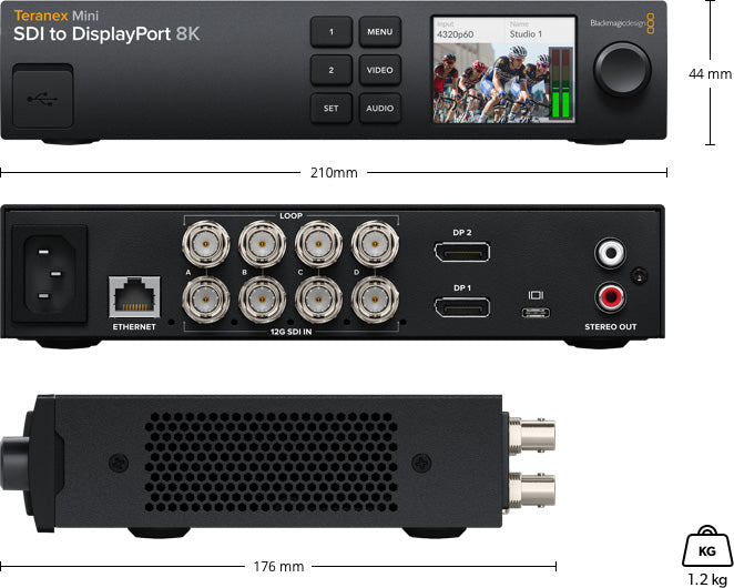 Teranex Mini SDI to DisplayPort 8K HDR Converter - Ultra HD Video Adapter for Professional 4K/8K HDR Monitors | Perfect for Video Production, Live Streaming & Gaming Setups