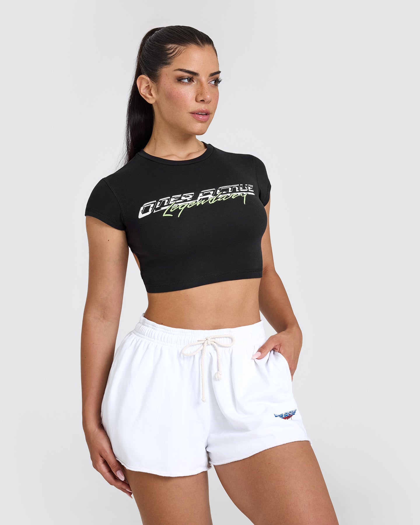 Vintage Open Back Crop T-Shirt with Graphic Print | Washed Black | Casual Summer Outfit, Music Festival, Streetwear Fashion
