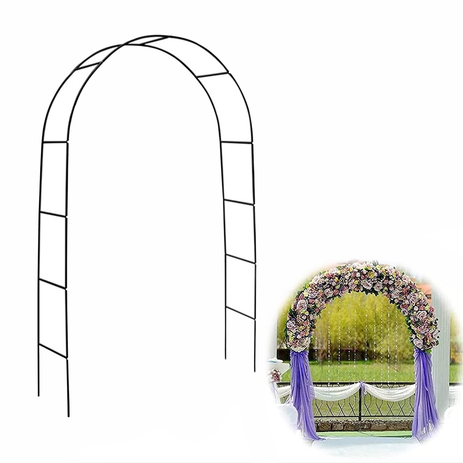 Outdoor Garden Arch Trellis - Metal Pergola Arbour for Climbing Flowers, Plants, Vines | Perfect for Weddings, Parties, Backyard Decor & Landscape Design