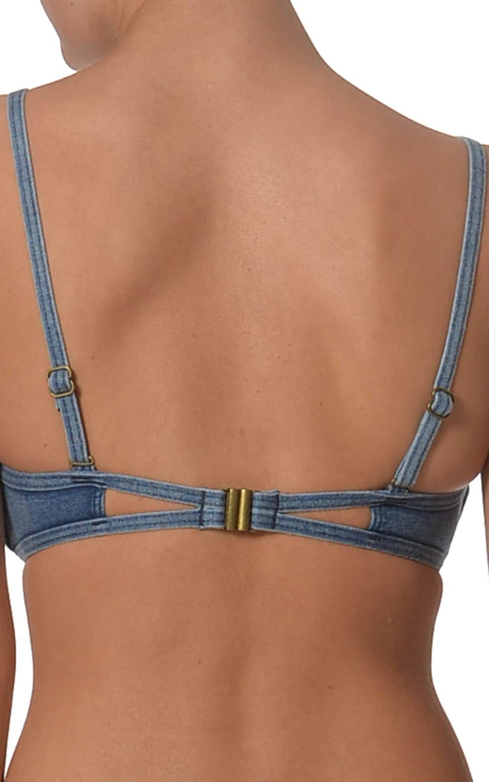 Seafolly Women's Deja Blue Bralette Bikini Top - Comfortable Swimwear for Beach, Pool & Vacation | Perfect for Sunbathing and Water Activities