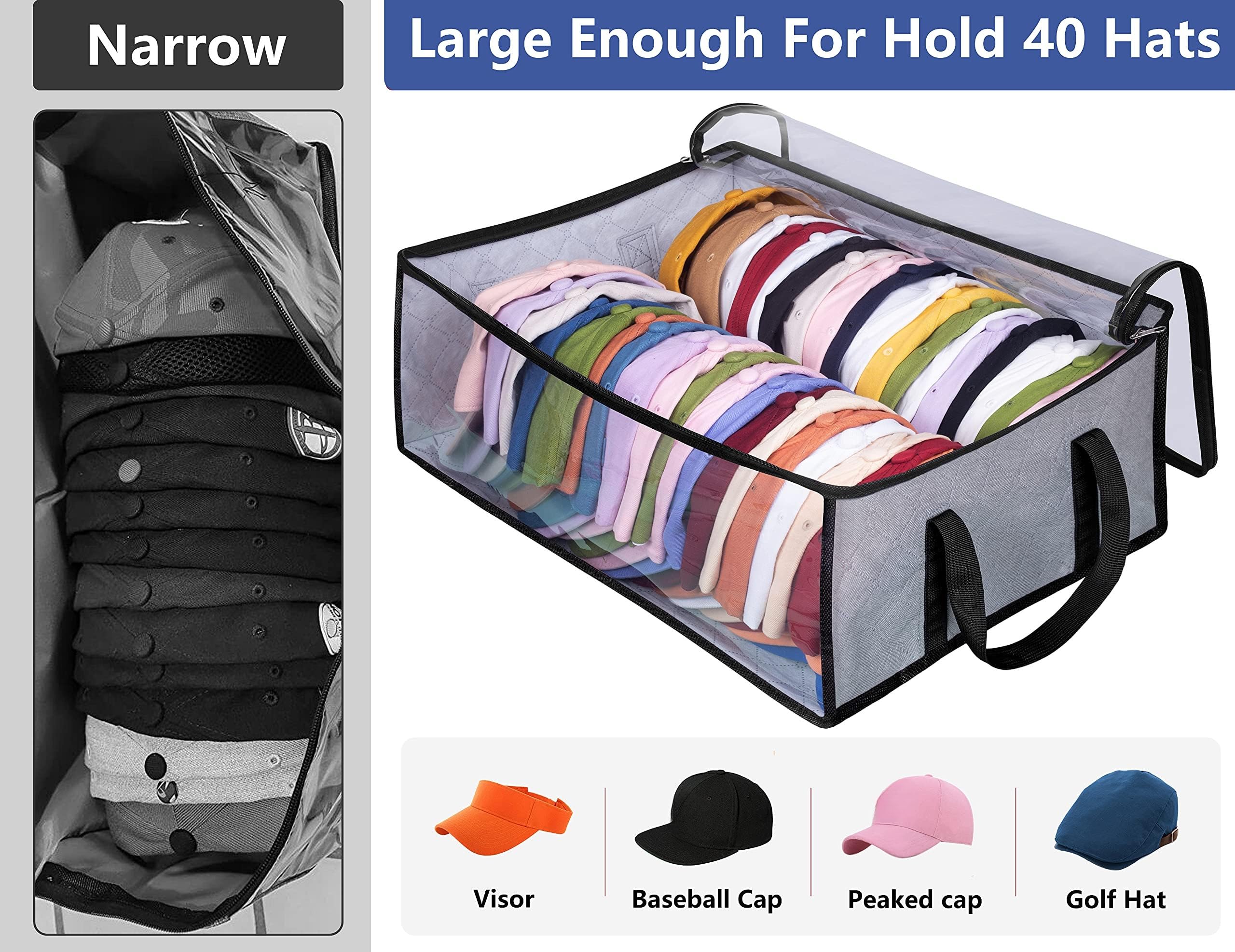 AOODA 3-Tier Stackable Shoe Rack for Closet - Wide Shoe Shelf & Baseball Cap Organizer - Space Saving Storage Solution for Shoes, Hats & Accessories - Perfect for Bedroom, Entryway or Closet Organization