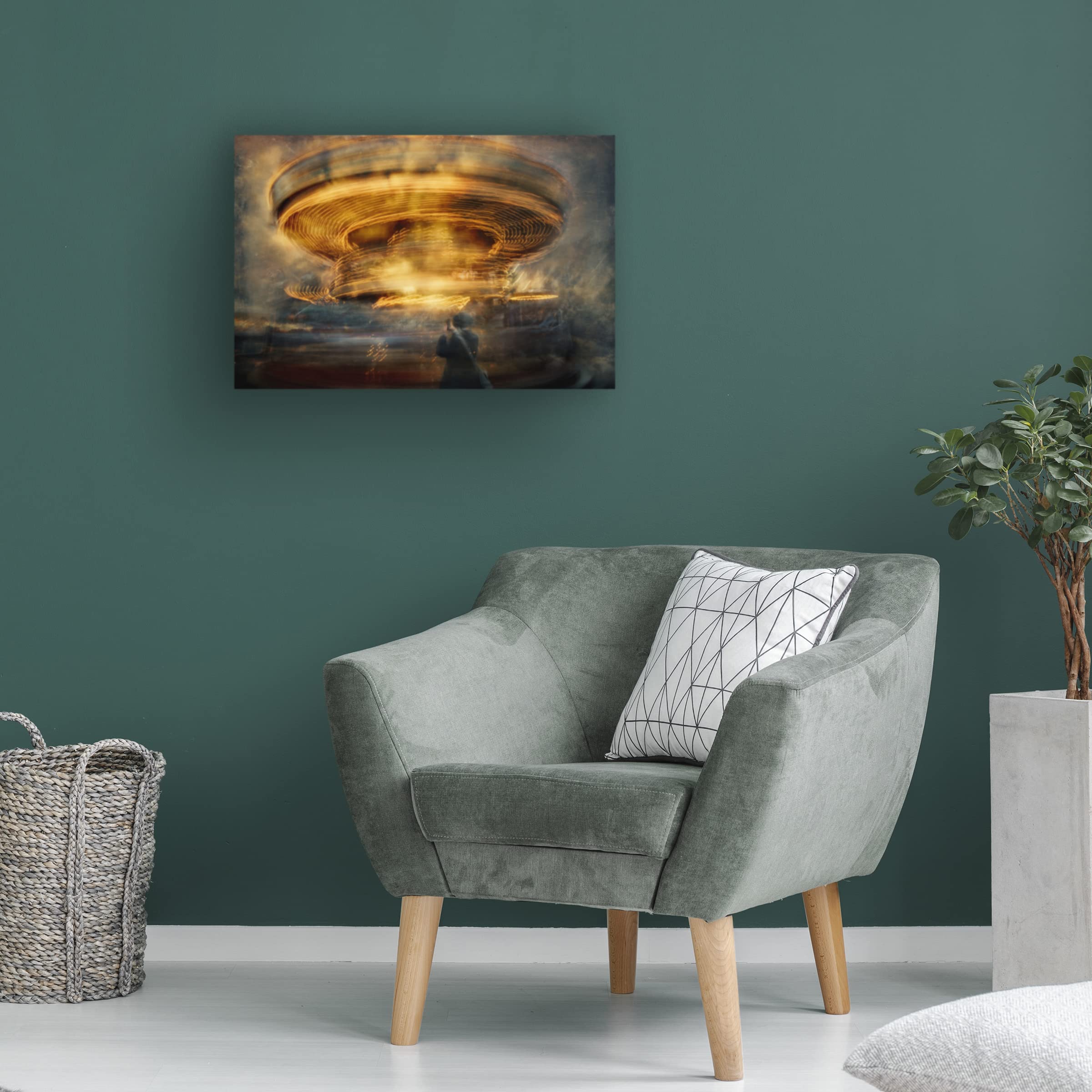 Trademark Fine Art 'Alone In The Universe' Canvas Wall Art Print by Heike Willers - Modern Space Themed Home Decor for Living Room, Bedroom & Office
