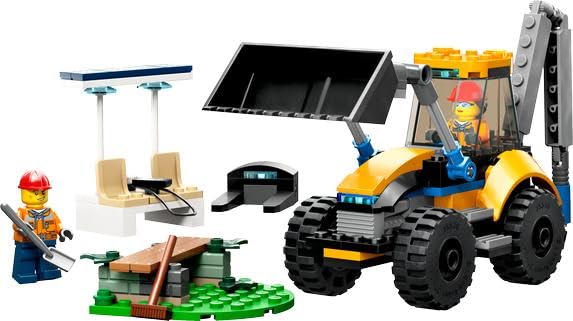 LEGO City Construction Digger 60385 Building Toy Set - Excavator Model with Tools & Minifigures, Creative STEM Vehicle Kit for Kids Ages 5+, Perfect for Birthday Gifts, Construction Role Play & Indoor Building Activities