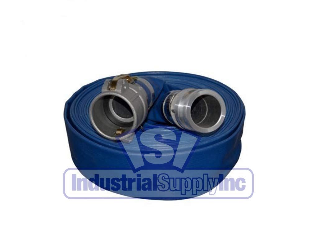 EPDM Rubber Suction Hose 3 Inch x 20 Feet - Heavy Duty Industrial Water Transfer Hose Kit with 100 Foot Blue Discharge - Ideal for Construction, Agriculture, and Drainage Applications