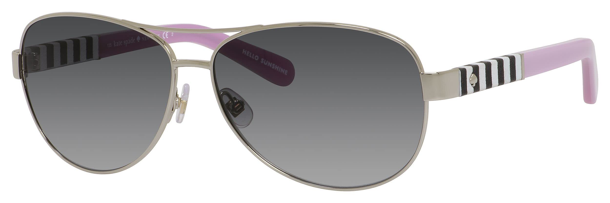 Kate Spade New York Women's Dalia Aviator Sunglasses - Silver & Gray Gradient Lens, 58mm UV Protection - Perfect for Summer, Beach & Outdoor Activities