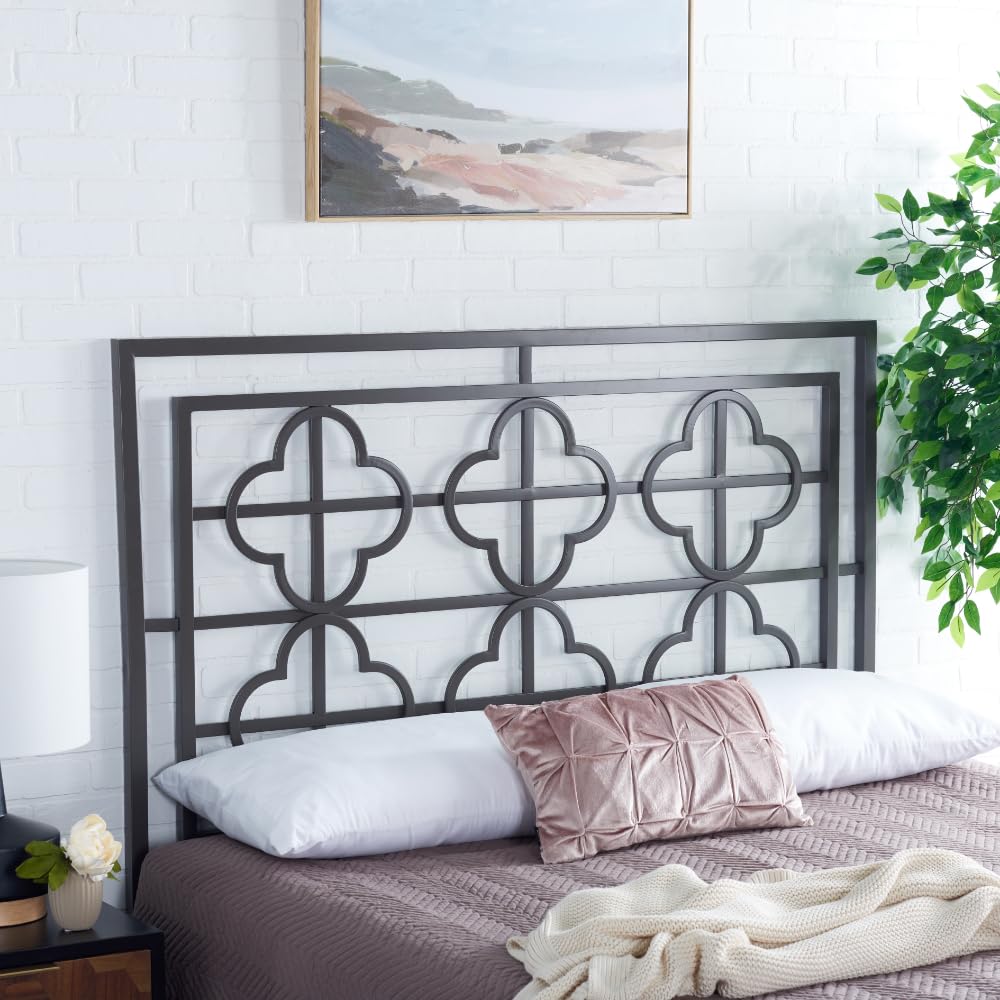 SAFAVIEH Home Collection Lucina Gunmetal Headboard for Full Size Bed - Modern Metal Bed Frame Headboard for Bedroom Decor, Perfect for Guest Rooms & Master Suites