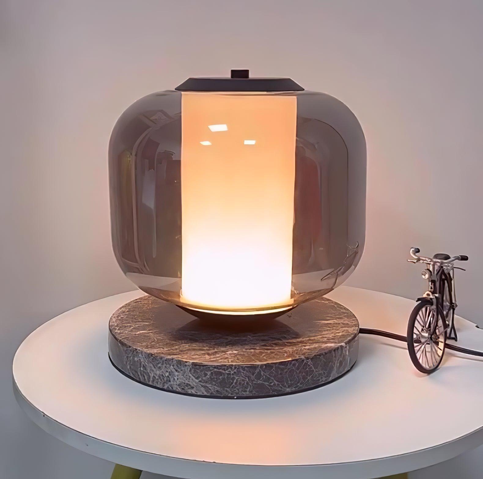 Elegant Eira Marble Table Lamp - Modern Home Decor Lighting for Living Room, Bedroom & Office - Dimmable LED Desk Lamp with USB Port