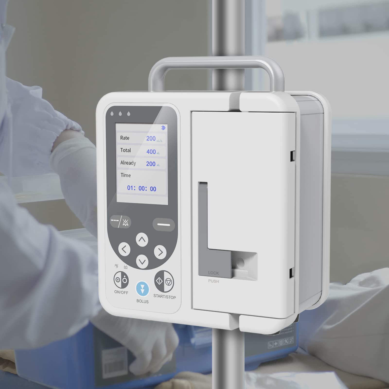 CONTEC Veterinary IV Infusion Pump - Portable LCD Digital Infusion Machine with High Precision Volumetric Control | Ideal for Small Animal Clinics, Emergency Care & Mobile Veterinary Services