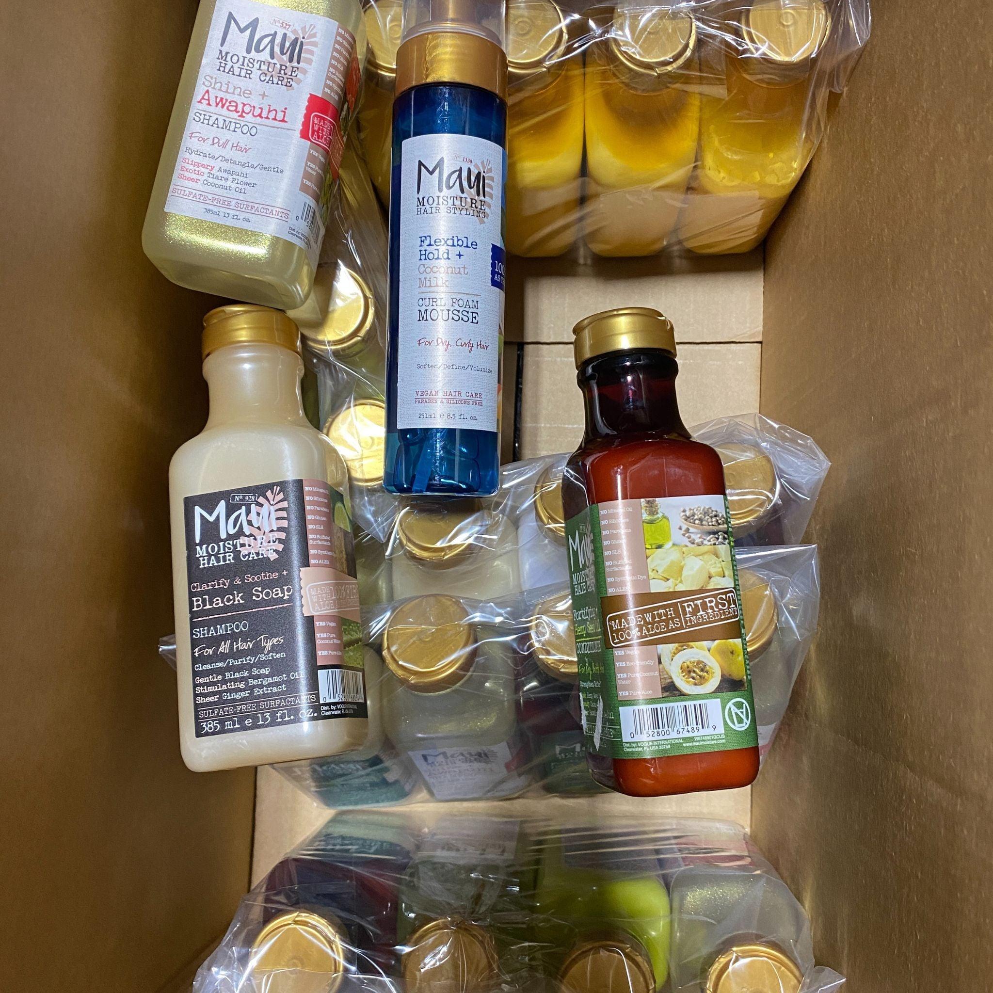 Premium Maui Assorted Hair Care Products Set - 40 Pcs Bundle for All Hair Types | Salon-Quality Shampoo, Conditioner & Styling Essentials | Perfect for Home Use, Travel & Gifting