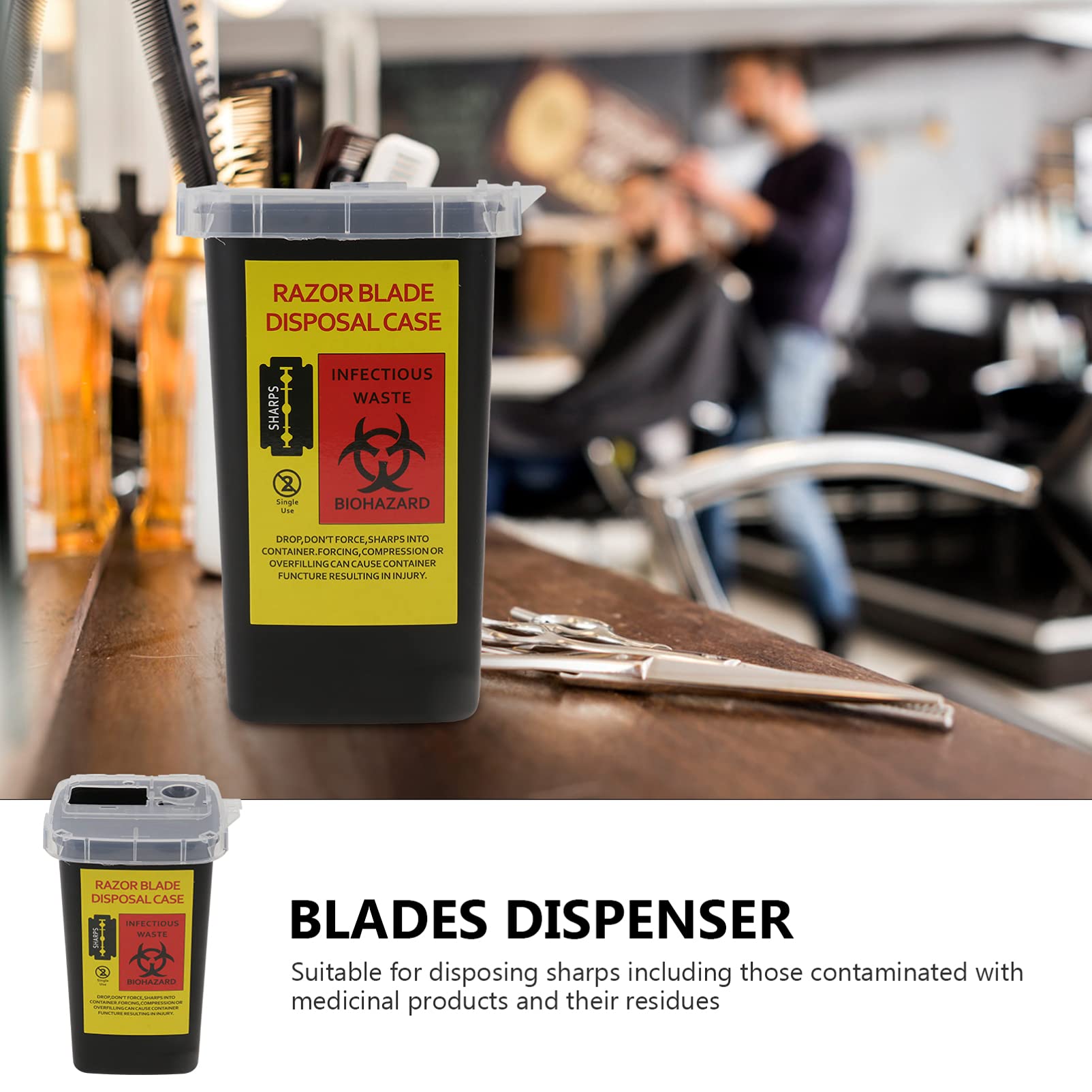 Uonlytech Razor Blade Disposal Case - Safe Blade Bank & Storage Container for Men's Shavers & Salon Use | Travel-Friendly Razor Blade Disposal Solution for Home, Barber Shop & On-the-Go Grooming