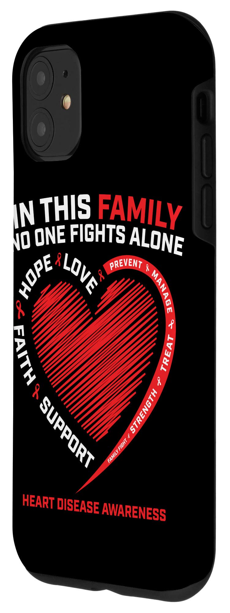 iPhone 11 Heart Disease Awareness Phone Case - Durable Protective Cover for Daily Use, Work, and Travel