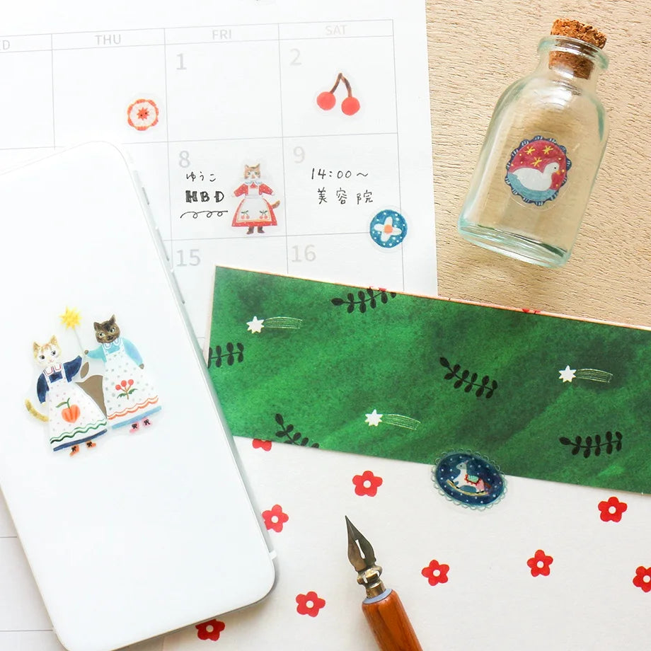 Aiko Fukawa Cats and Buttons Sticker - Cute Japanese Kawaii Vinyl Decals for Laptops, Water Bottles & Notebooks - Perfect for DIY Crafts and Gift Wrapping