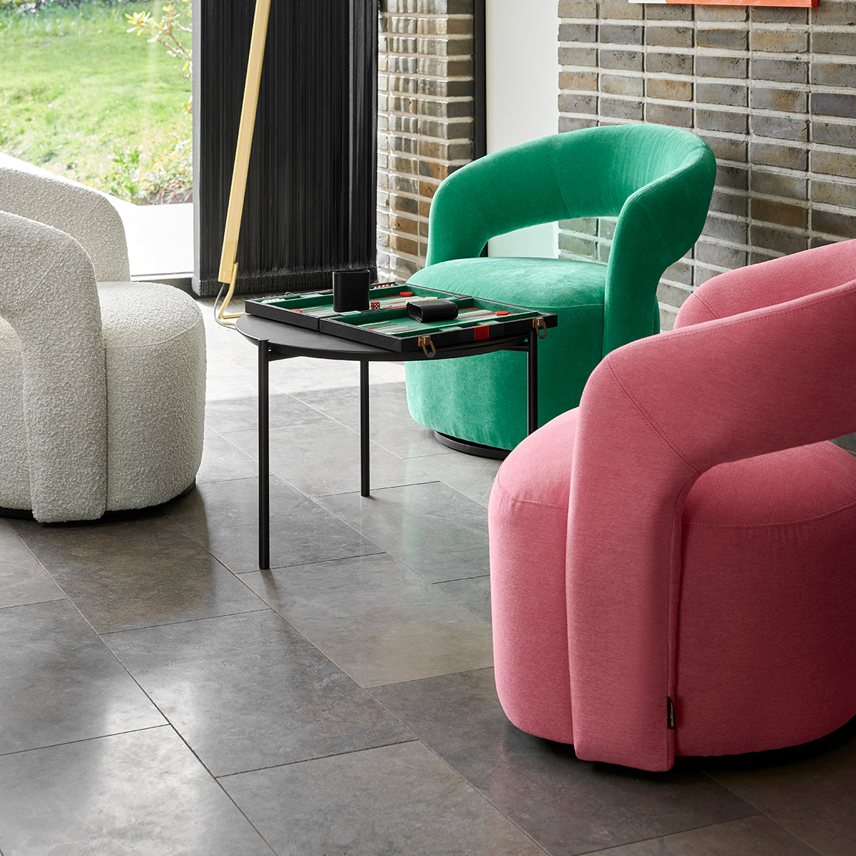 Stylish Judi Fabric Swivel Armchair - Modern Upholstered Accent Chair with 360° Rotation for Living Room, Bedroom or Office - Comfortable Lounge Seating for Home Decor
