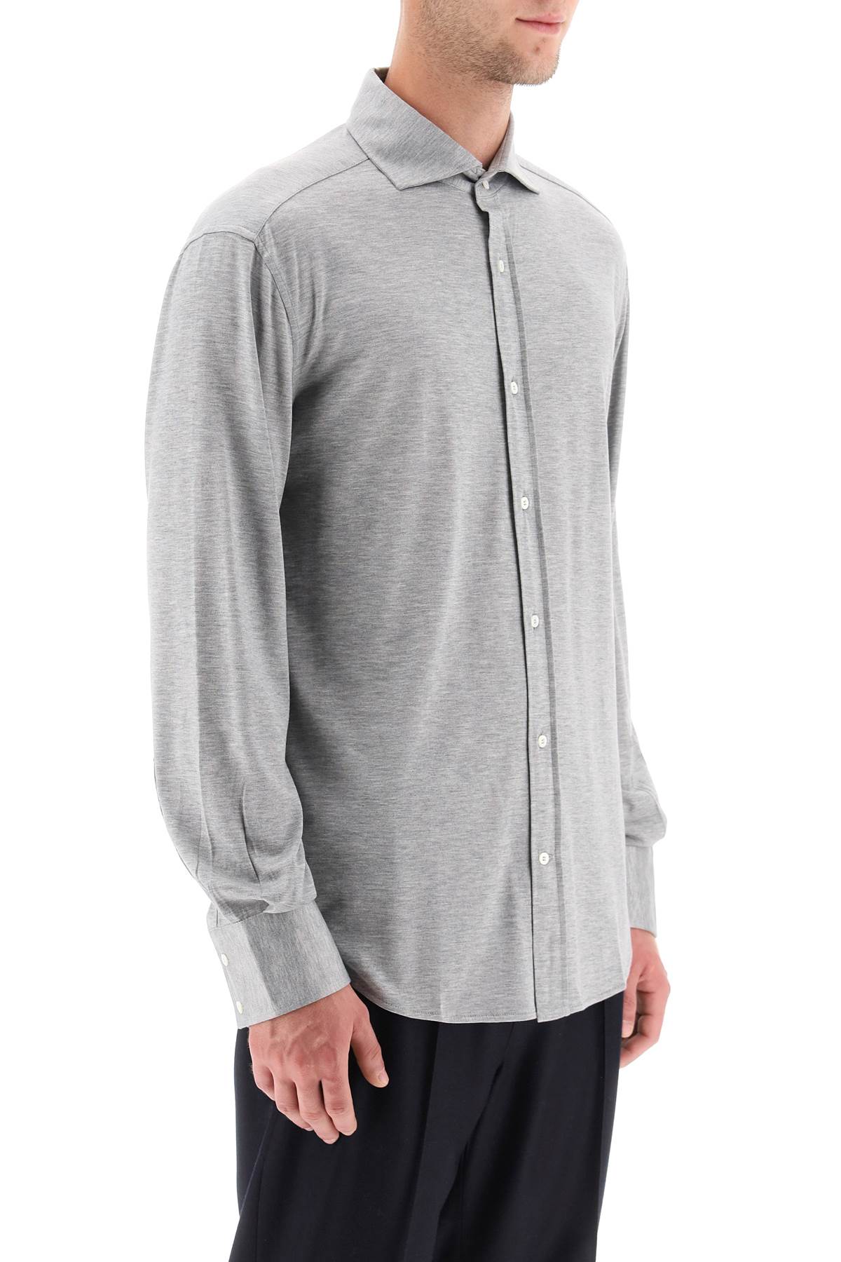Brunello Cucinelli Silk and Cotton Jersey Shirt for Men - Luxury Casual Wear for Business & Travel