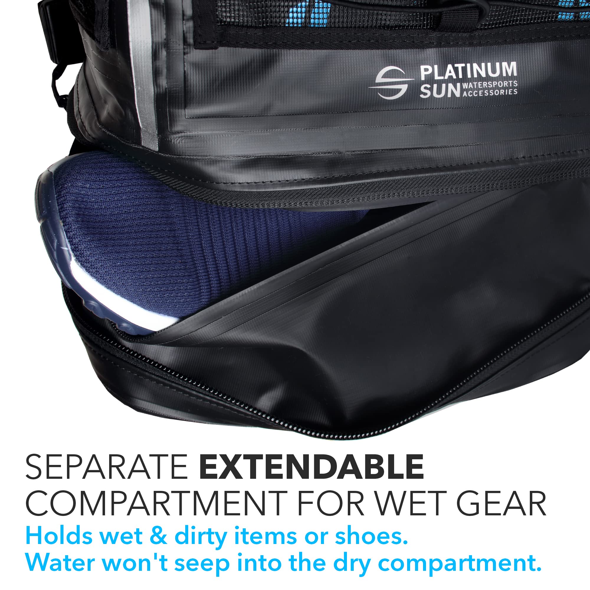 Waterproof 40L Dry Bag Backpack - Heavy Duty Roll-Top Beach & Travel Backpack with Separate Dirty Compartment for Hiking, Boating, Camping & Outdoor Adventures
