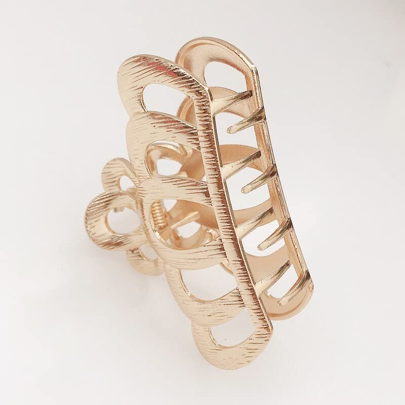 STYLEDOSE 3 Inch Metal Banana Hair Claw Clips for Women - Non-Slip Large Hair Clips for Thick Hair (Pack of 4) - Perfect for Updos, Ponytails, and Everyday Hairstyles
