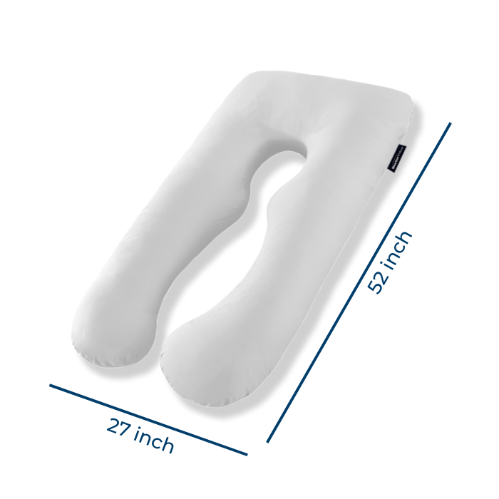 UPedic Pregnancy Pillow for Side Sleepers - Full Body Maternity Support Pillow with Cooling Cover - Perfect for Back Pain Relief, Comfortable Sleeping During Pregnancy & Nursing - Ideal for Bed, Couch & Travel Use