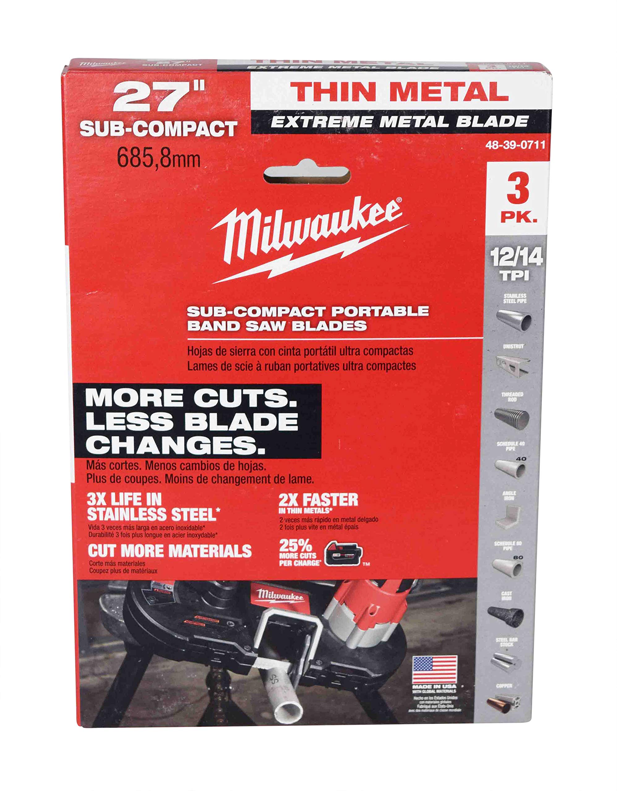 Milwaukee Extreme Thin Metal Band Saw Blades - High Precision Cutting for Metal, Wood & PVC - Ideal for DIY, Construction & Metal Fabrication Projects