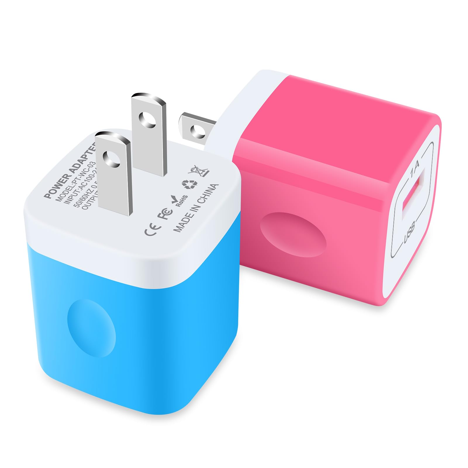 2-Pack 5W USB Charger Cube - Fast Charging Block Power Adapter for iPhone 16/15 Pro/14 Pro Max/13/12/11/SE/XS/XR/X/8 Plus, Samsung Galaxy S25/S24/S23 FE/S22/S21/Note 20, Pixel 9/8/7, Moto - Perfect for Home, Office & Travel Charging Needs