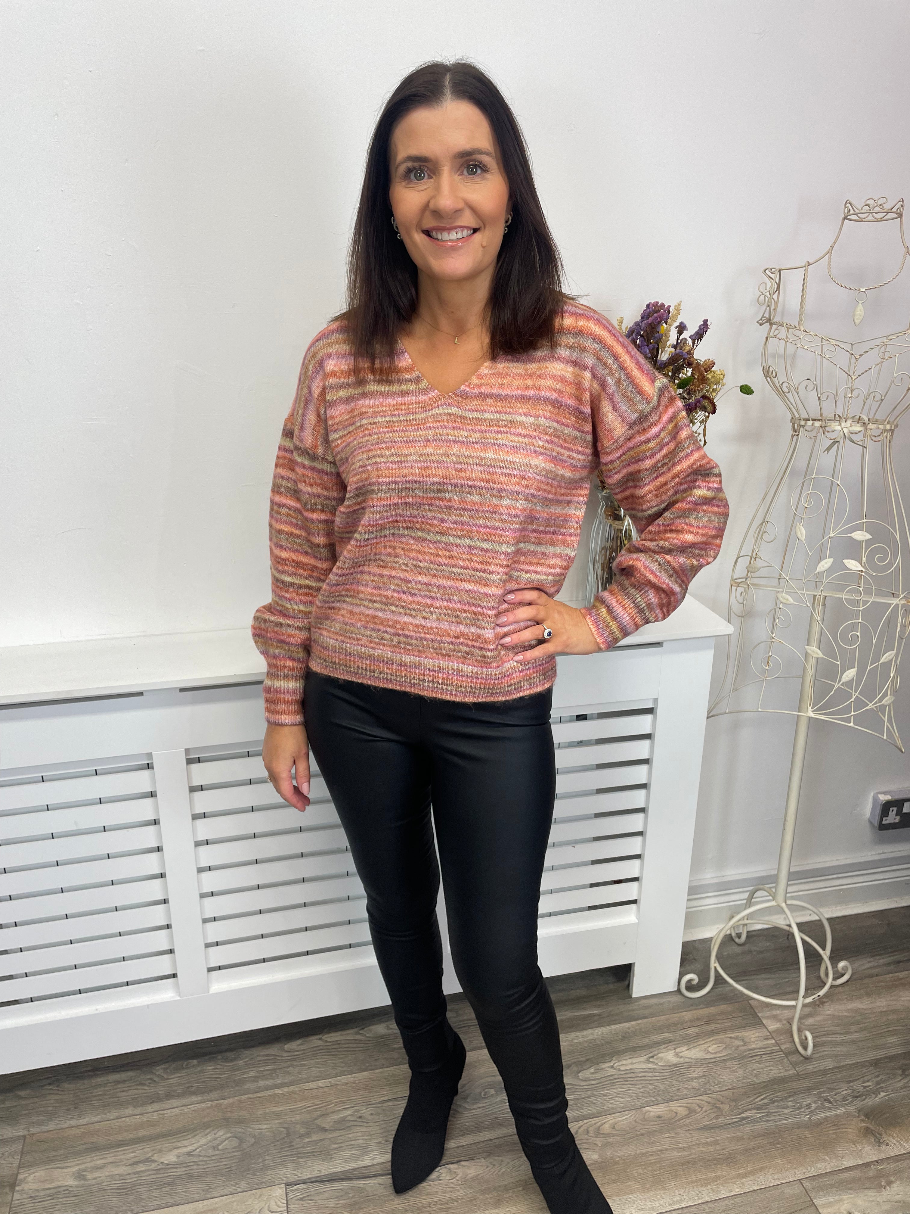 GENA JUMPER (Beet Red/Multi) - Stylish Women's Knit Sweater for Casual Wear & Fall Fashion