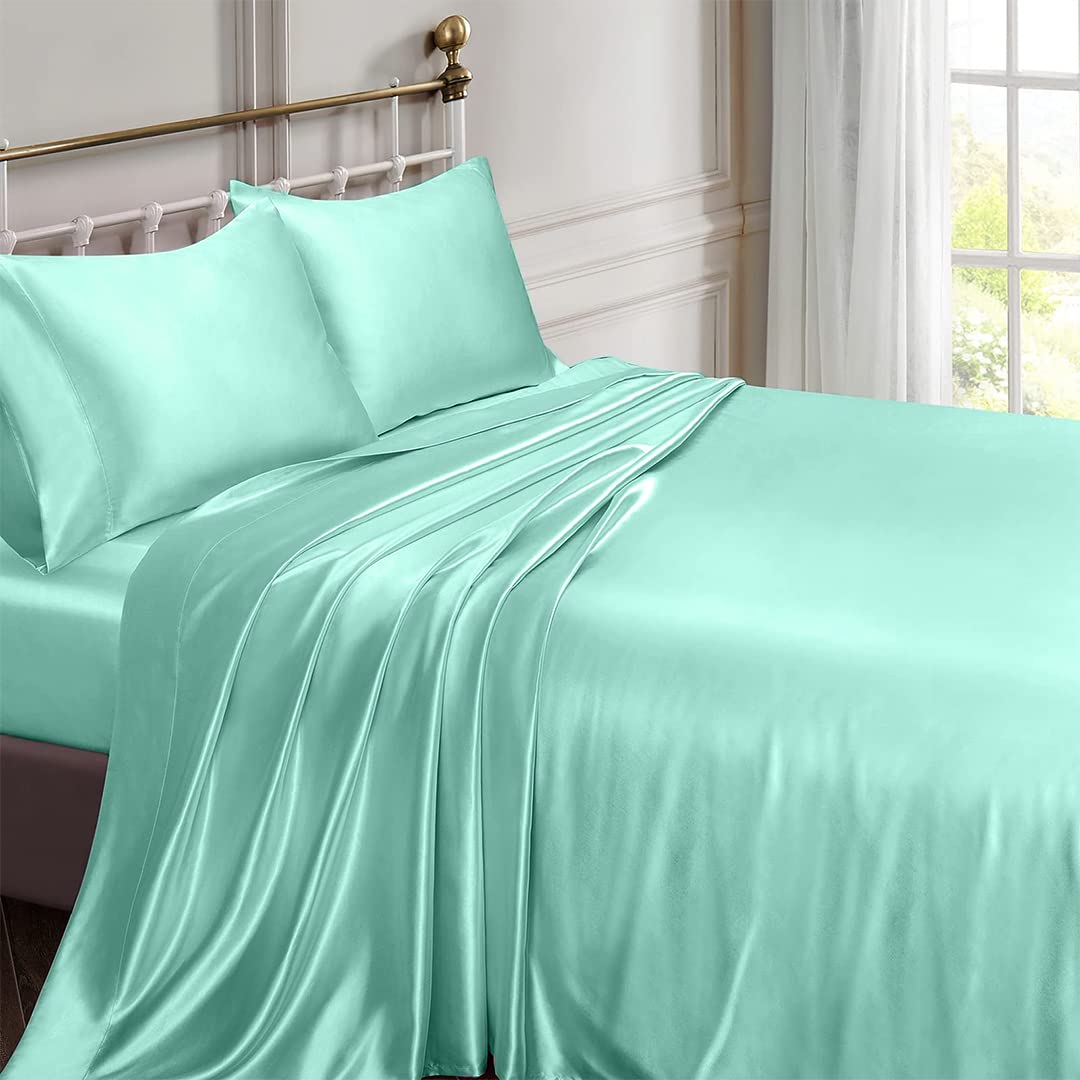 Luxury 6-Piece Silk Satin Bed Sheet Set - 19