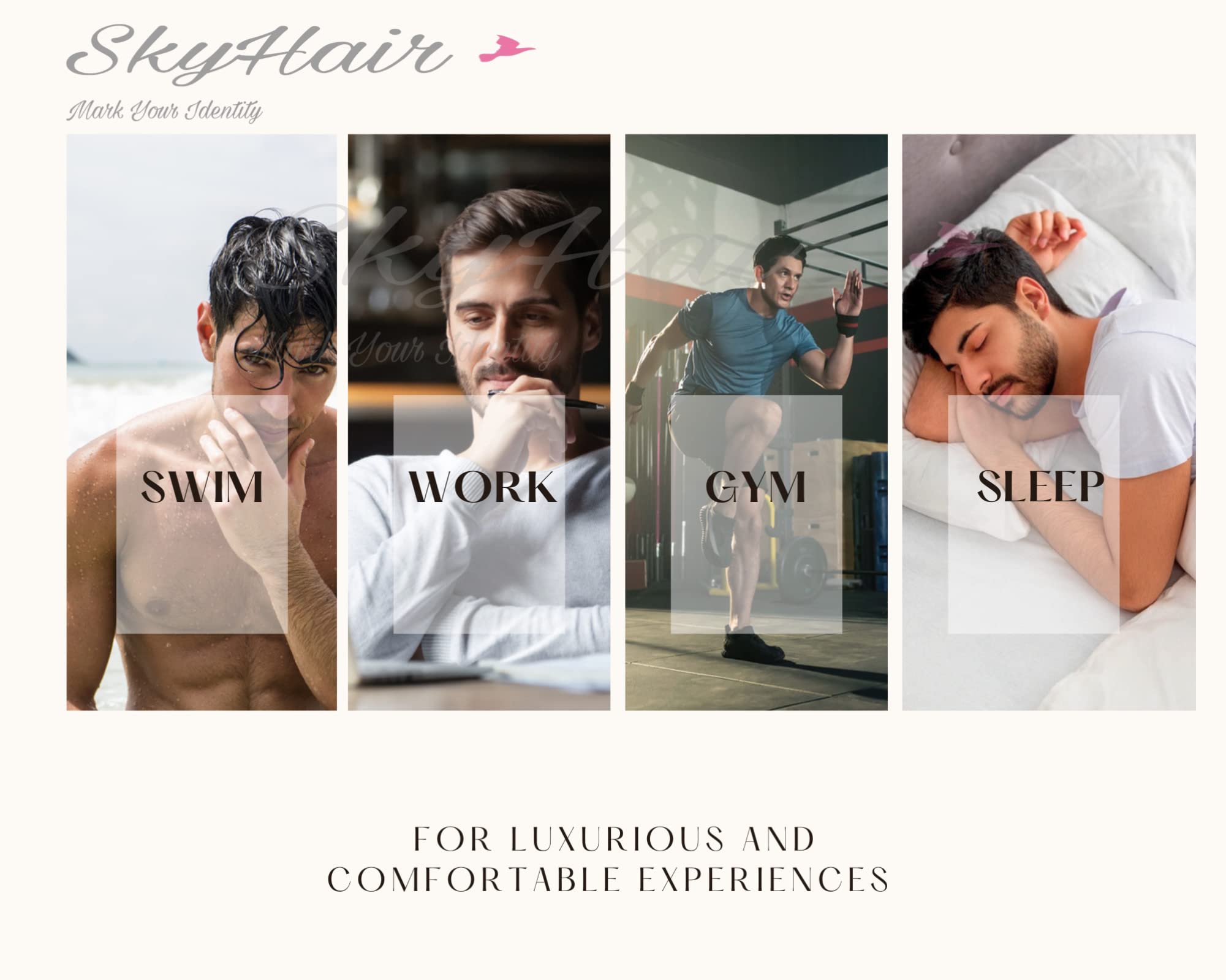 Premium SkyHair Australian Mirage Hair Patch Clips for Men - Natural-Looking Hair Thickening Solution (Pack of 4) - Perfect for Thinning Hair, Receding Hairlines & Everyday Styling