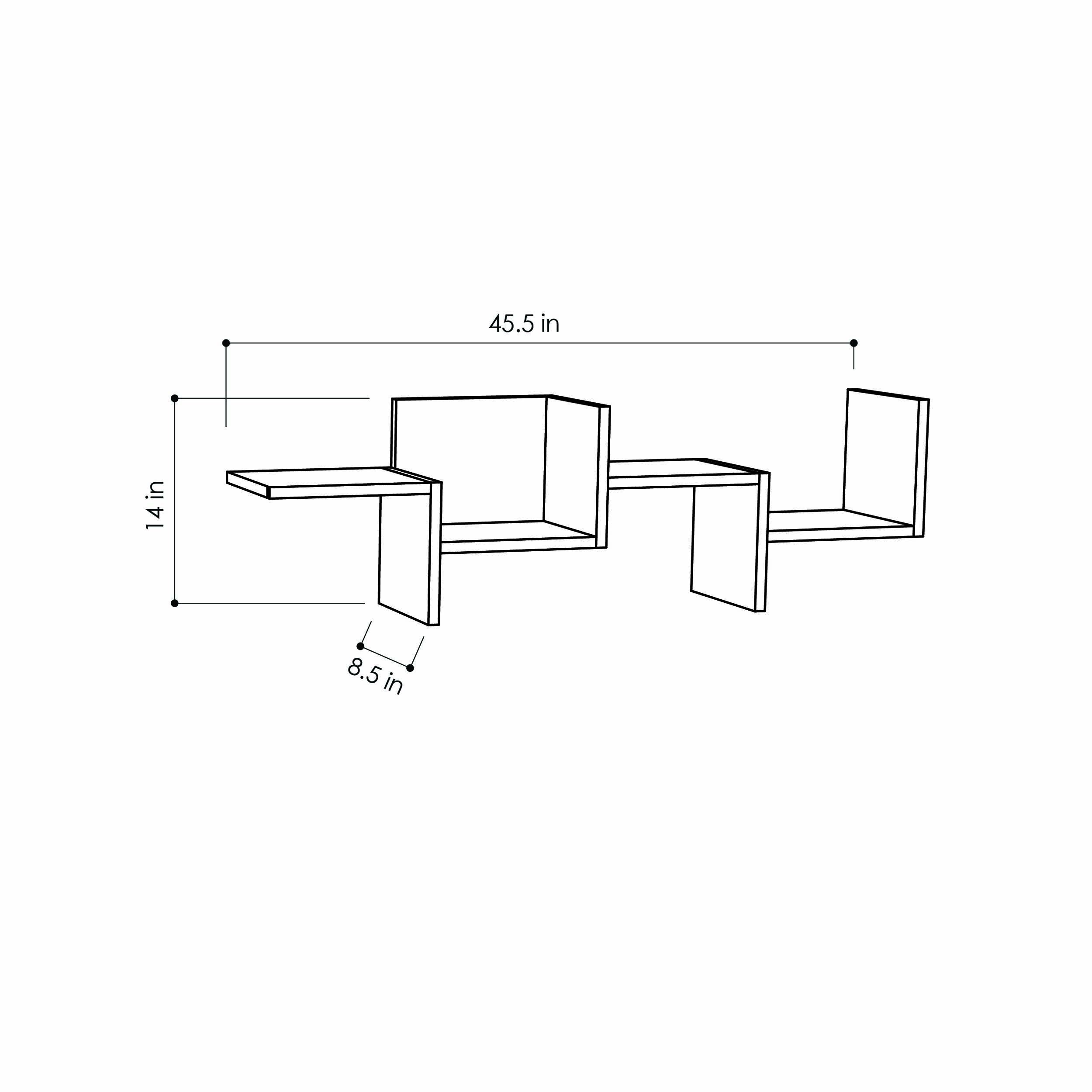 Modern Mocha Wall Shelf 14x45.5x8.5