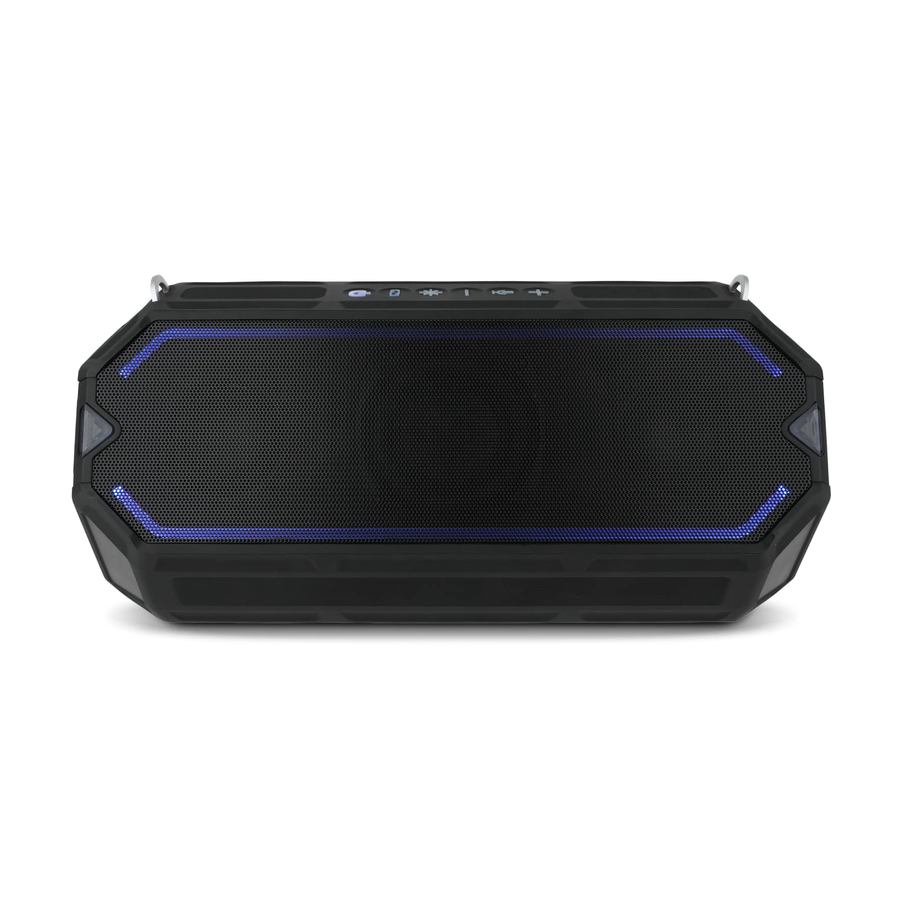 Altec Lansing HydraShock Bluetooth Speaker - Waterproof Wireless Speaker with USB-C Charging, 20H Playtime, LED Lights & Phone Charger | Portable for Pool, Beach, Hiking, Camping, Parties & Outdoor Adventures (Black)