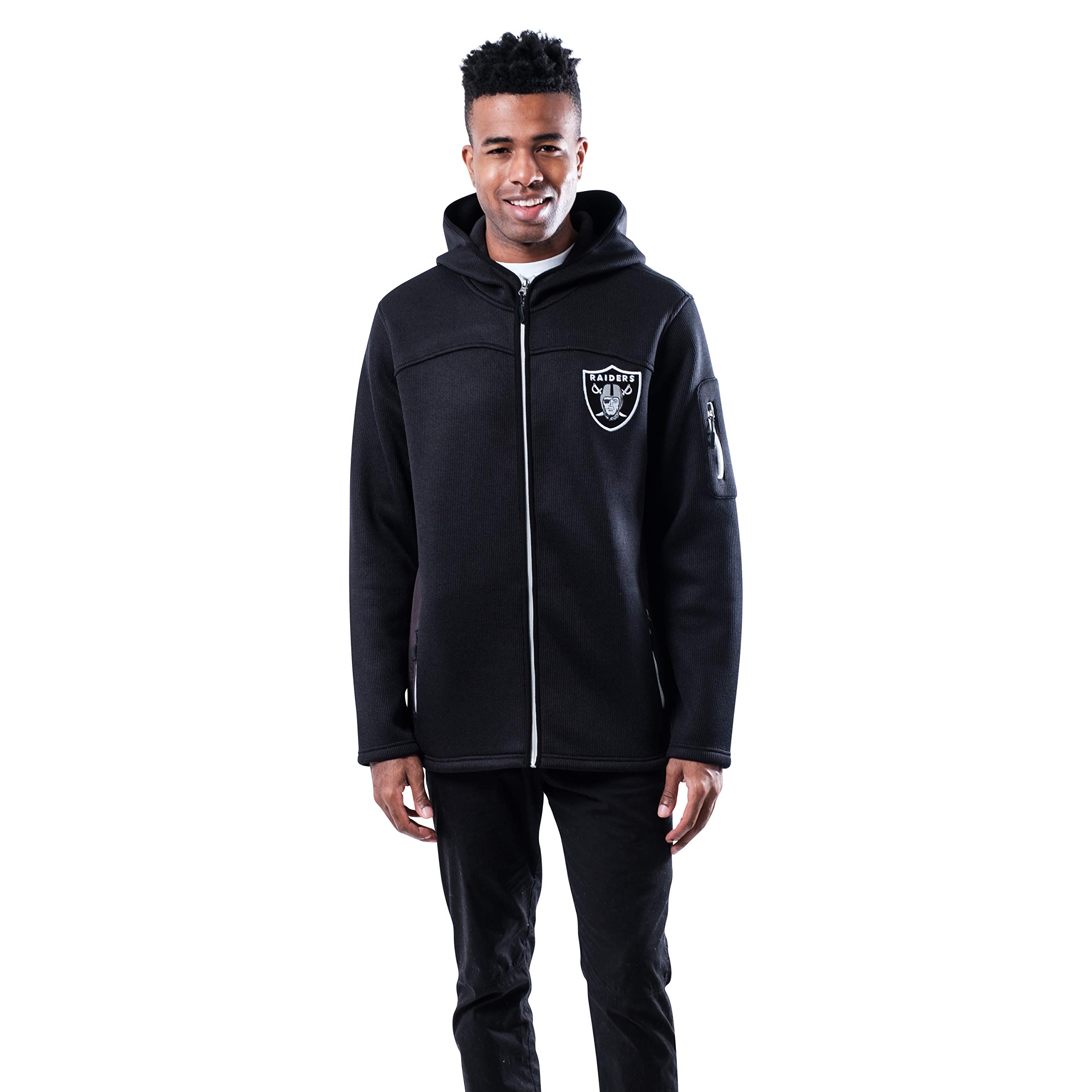 NFL Raiders Fleece Hoodie for Men - Soft Quarter-Zip Sweatshirt for Football Fans