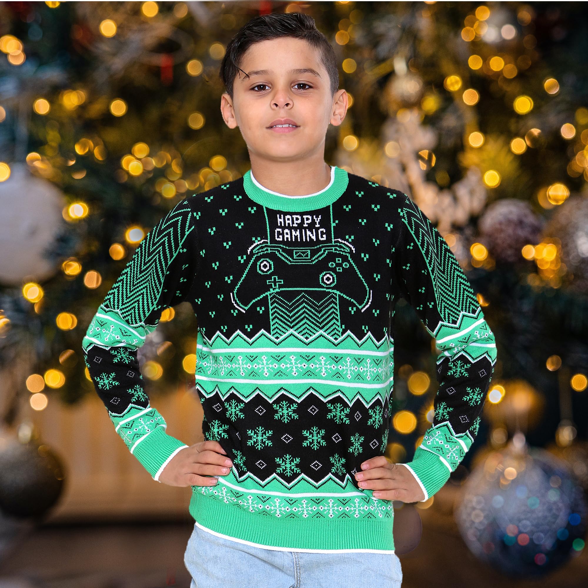 NOROZE Retro Christmas Gaming Sweater for Men, Women & Kids - Family Matching Pullover for Holiday Parties & Cozy Gaming Nights