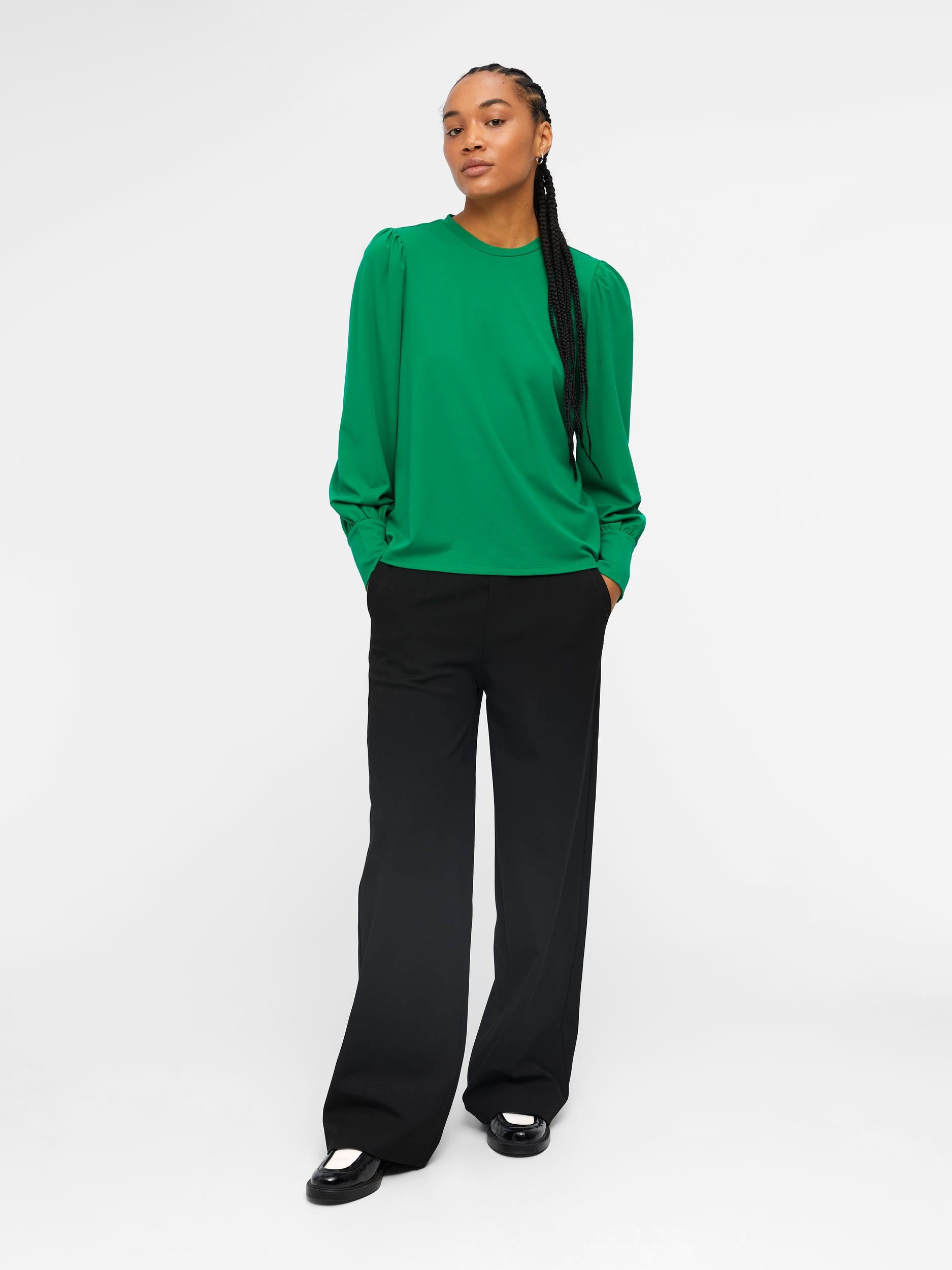 CAROLINE TOP Women's Fashion Blouse in Green - Perfect for Casual Outings, Office Wear & Spring Summer Wardrobe