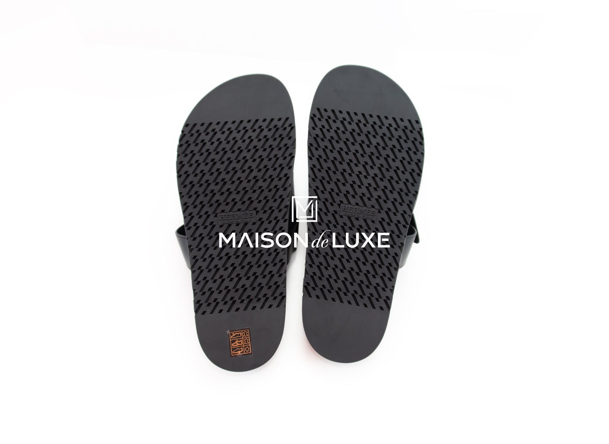 Hermes Men's Black Chypre Sandals Size 43.5 | Luxury Leather Slides for Summer | Perfect for Beach, Poolside & Casual Outings