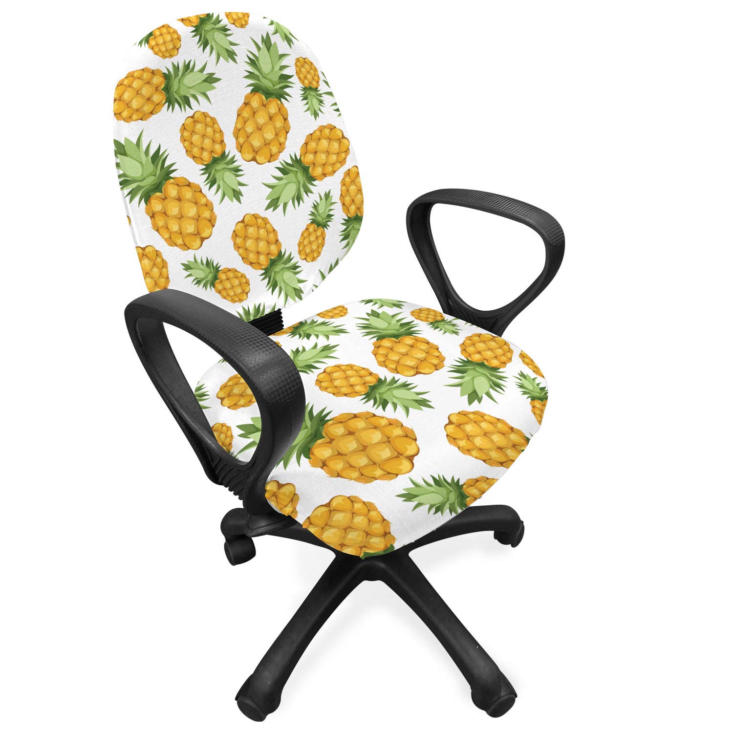 Ambesonne Pineapple Office Chair Slipcover - Tropical Fruit Stretch Fabric Cover for Home & Office