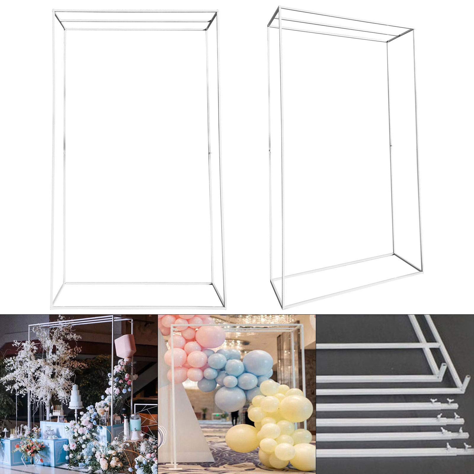 9.18ft Metal Wedding Arch Frame with Bases - Round/Square Flower Stand for Garden, Ceremony, Birthday & Graduation | Sturdy Backdrop for Outdoor Weddings, Party Decor & Photo Shoots