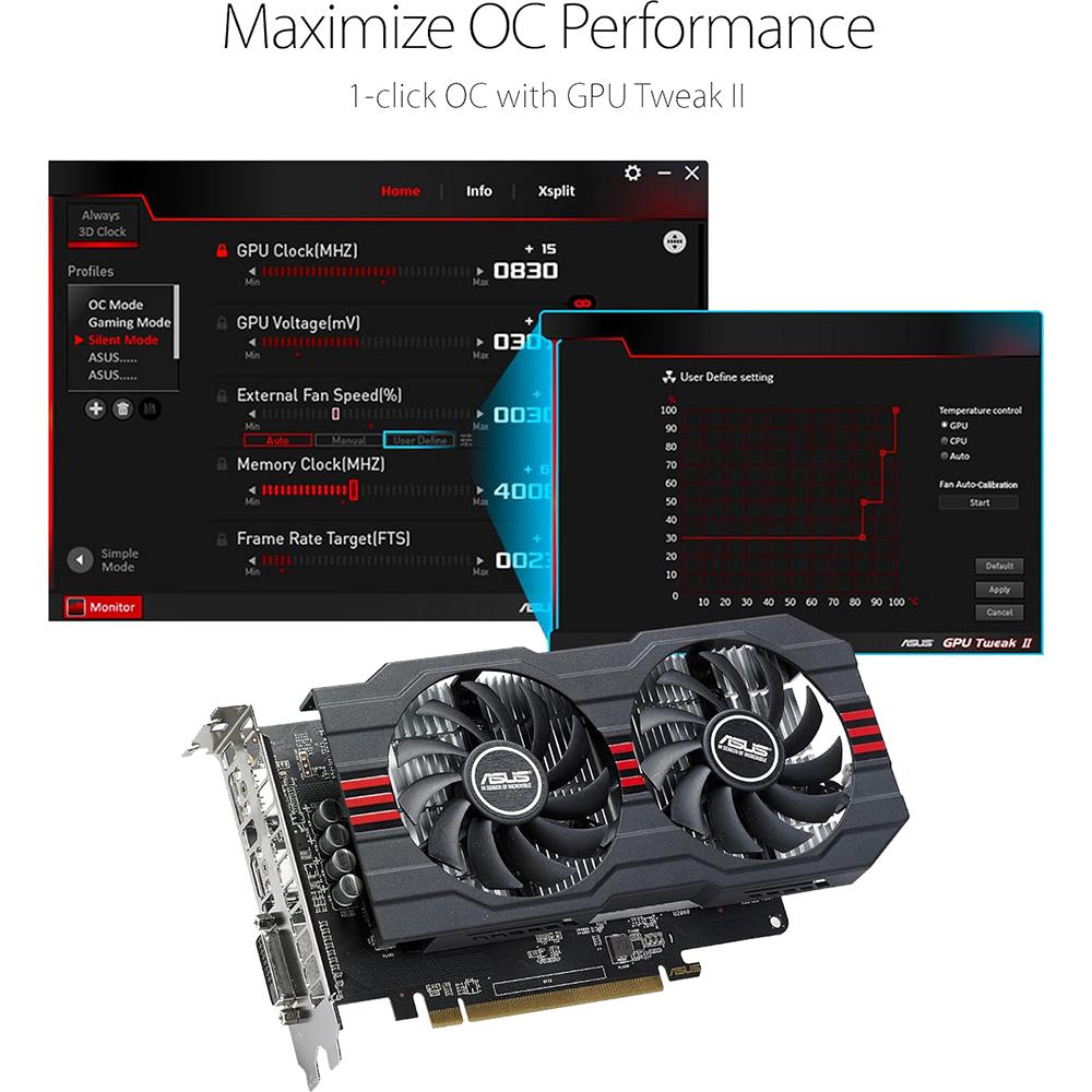 ASUS AMD Radeon RX 560 4GB GDDR5 Gaming Graphics Card with DP/HDMI/DVI - Perfect for 1080p Gaming, Video Editing & Multi-Monitor Setup