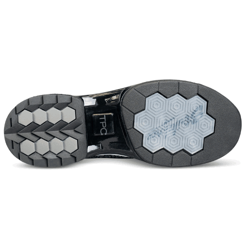 KR Strikeforce TPC The Gladiator Black/Stone High Performance Left Handed Bowling Shoes for Men - Perfect for Competitive Bowling & League Play