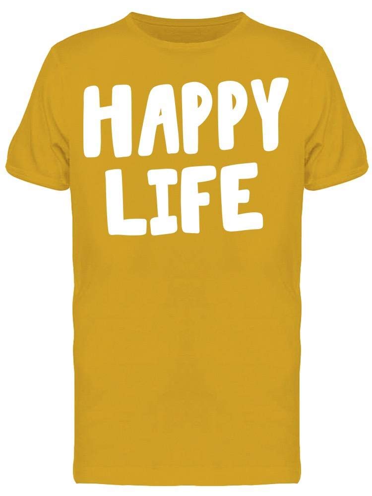 Smartprints Happy Life T-Shirt for Men - Comfortable Casual Cotton Tee for Everyday Wear, Gym, and Outings