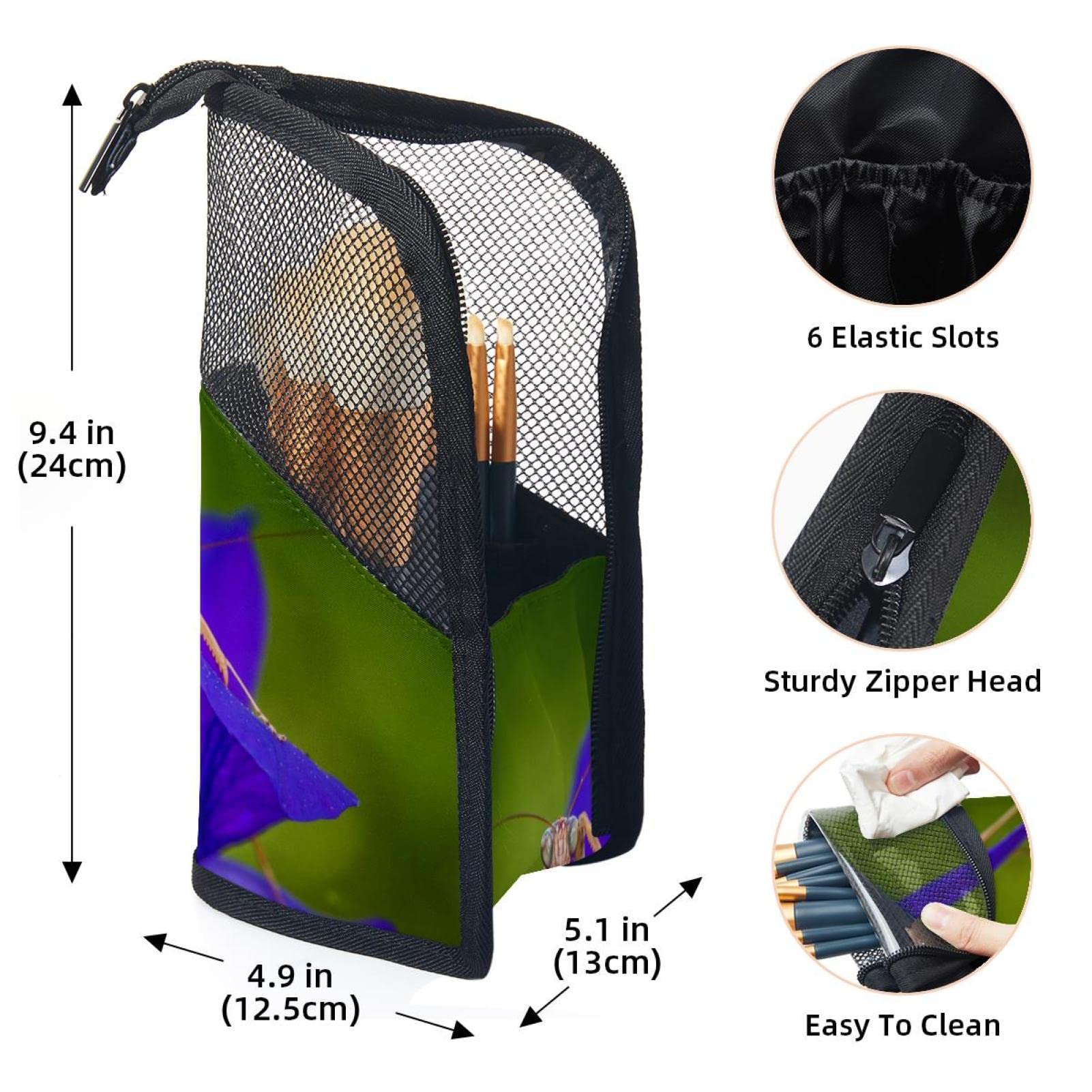 12-Piece Makeup Brush Organizer Bag with Floral & Animal Print - Portable Travel Cosmetic Brush Holder Case for Professional Makeup Artists & Beauty Enthusiasts - Perfect for Home, Travel, and Salon Use