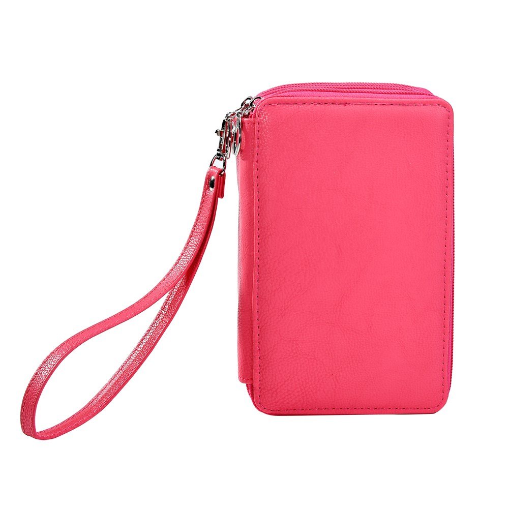 72/120 Piece Colored Pencil Case - Rose Red Pouch with 75 Slots for Art Supplies, Sketching & School Stationery | Perfect for Artists, Students & Office Organization