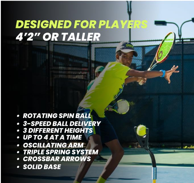BILLIE JEAN KING'S Eye Coach Tennis Training Aid - Portable Home Practice System with Moving Ball Technology for All Ages (Kids, Adults, Juniors & Pros) - No Court or Ball Pickup Needed - Perfect for Indoor Drills, Backyard Training & Family Sports Activities