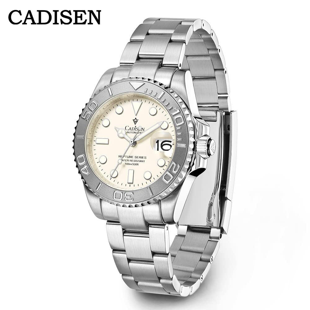 CADISEN Men's Automatic Mechanical Watch - Luxury Leather Strap, Waterproof, Sapphire Crystal - Perfect for Business, Casual & Outdoor Activities