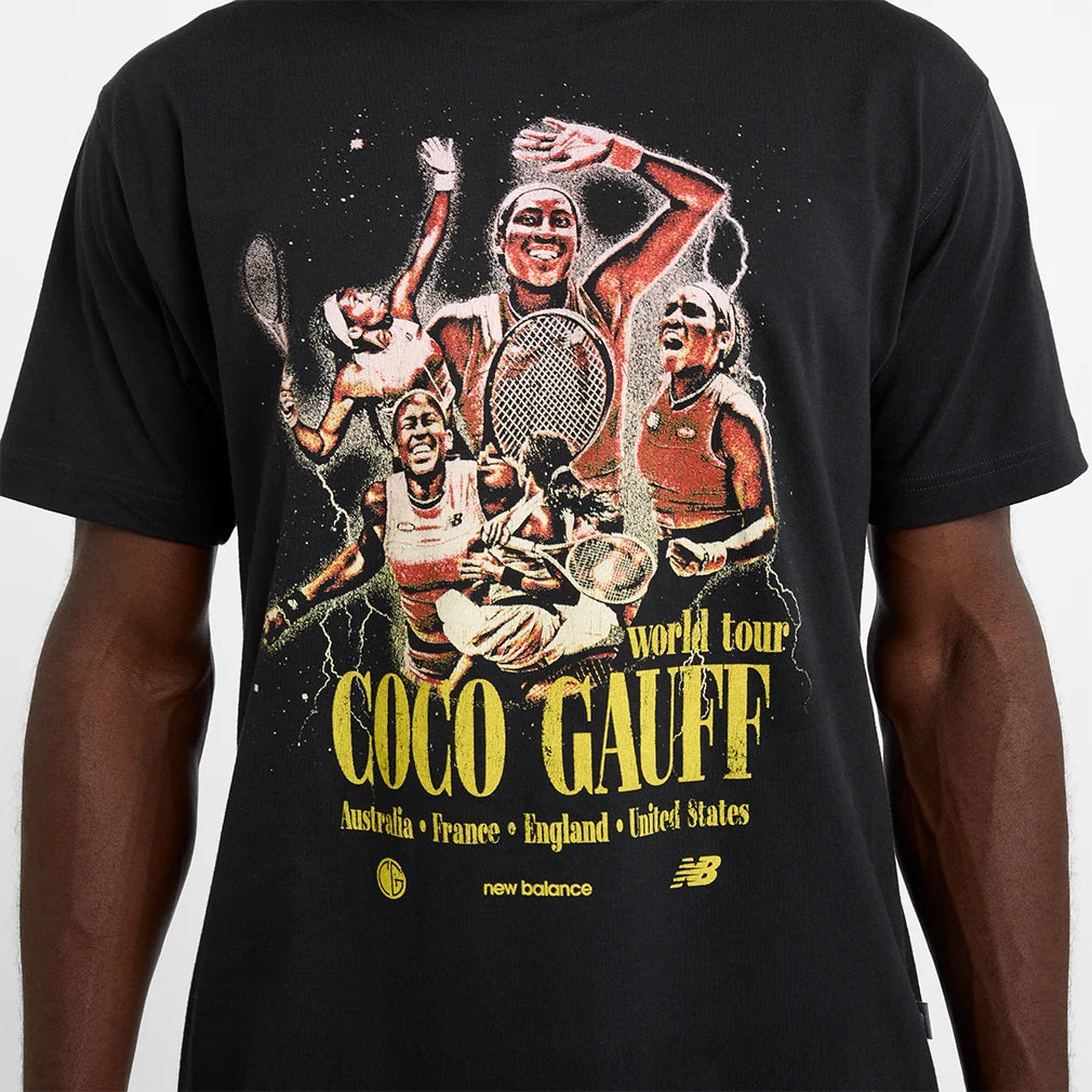 Coco Gauff World Tour Tennis T-Shirt - Black | Women's Performance Tennis Apparel for Fans & Players | Perfect for Matches, Training & Casual Wear