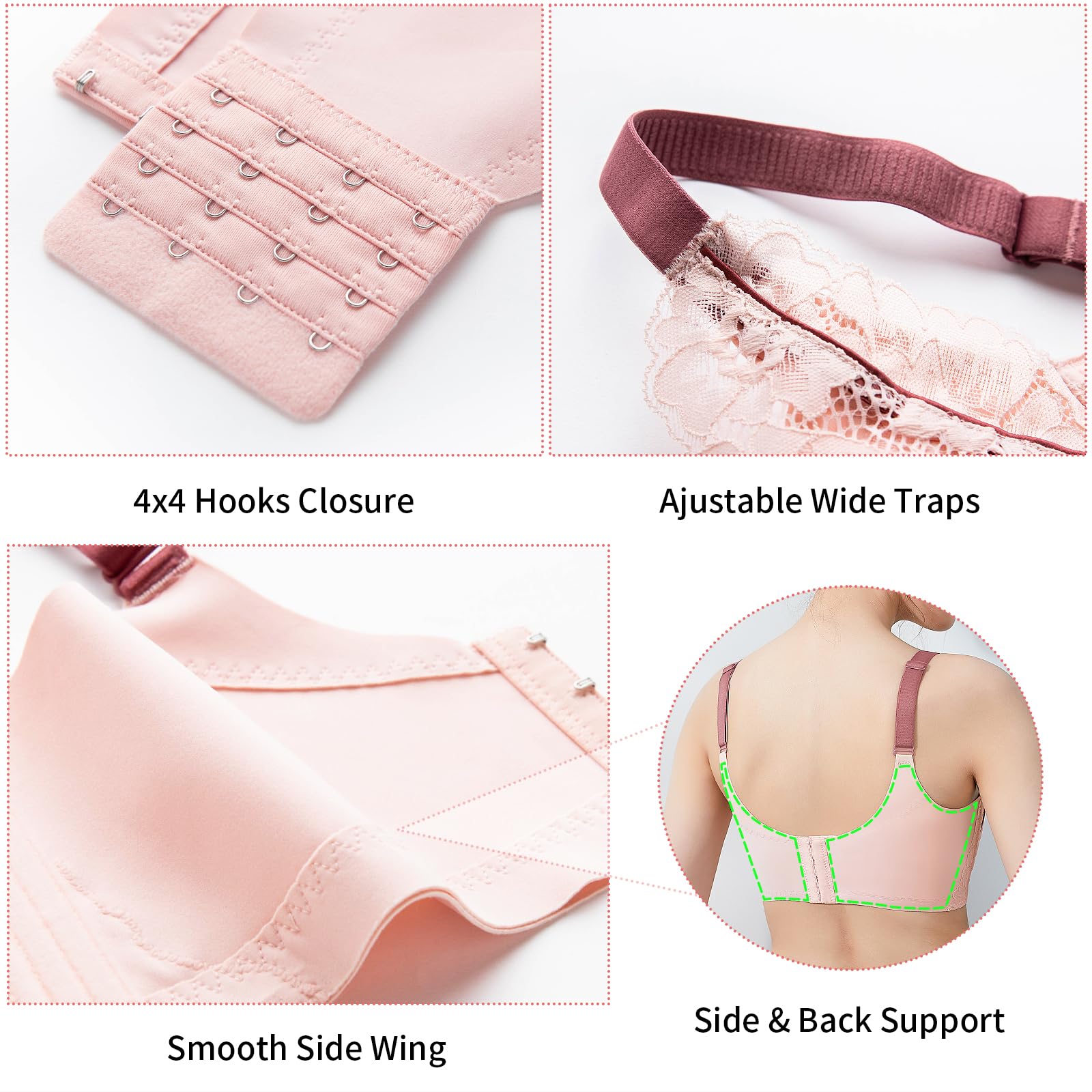Baetty Wireless Bras for Women - No Underwire Unpadded Full Coverage Comfort Bra 4548 | Perfect for Yoga, Sleep & Everyday Wear