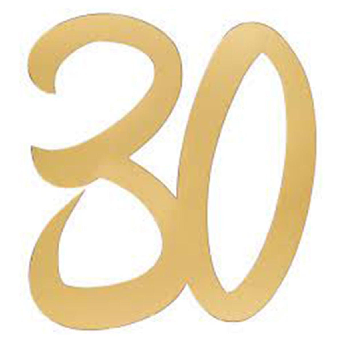 30 Years Old Large Metallic Gold Confetti - 4 Count Pack for Birthday Parties, Weddings & Celebrations