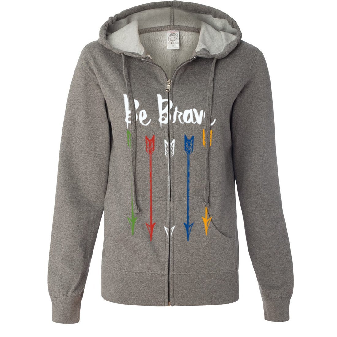 Be Brave Arrows Women's Lightweight Fitted Zip-Up Hoodie Jacket - Perfect for Casual Wear, Gym & Outdoor Activities